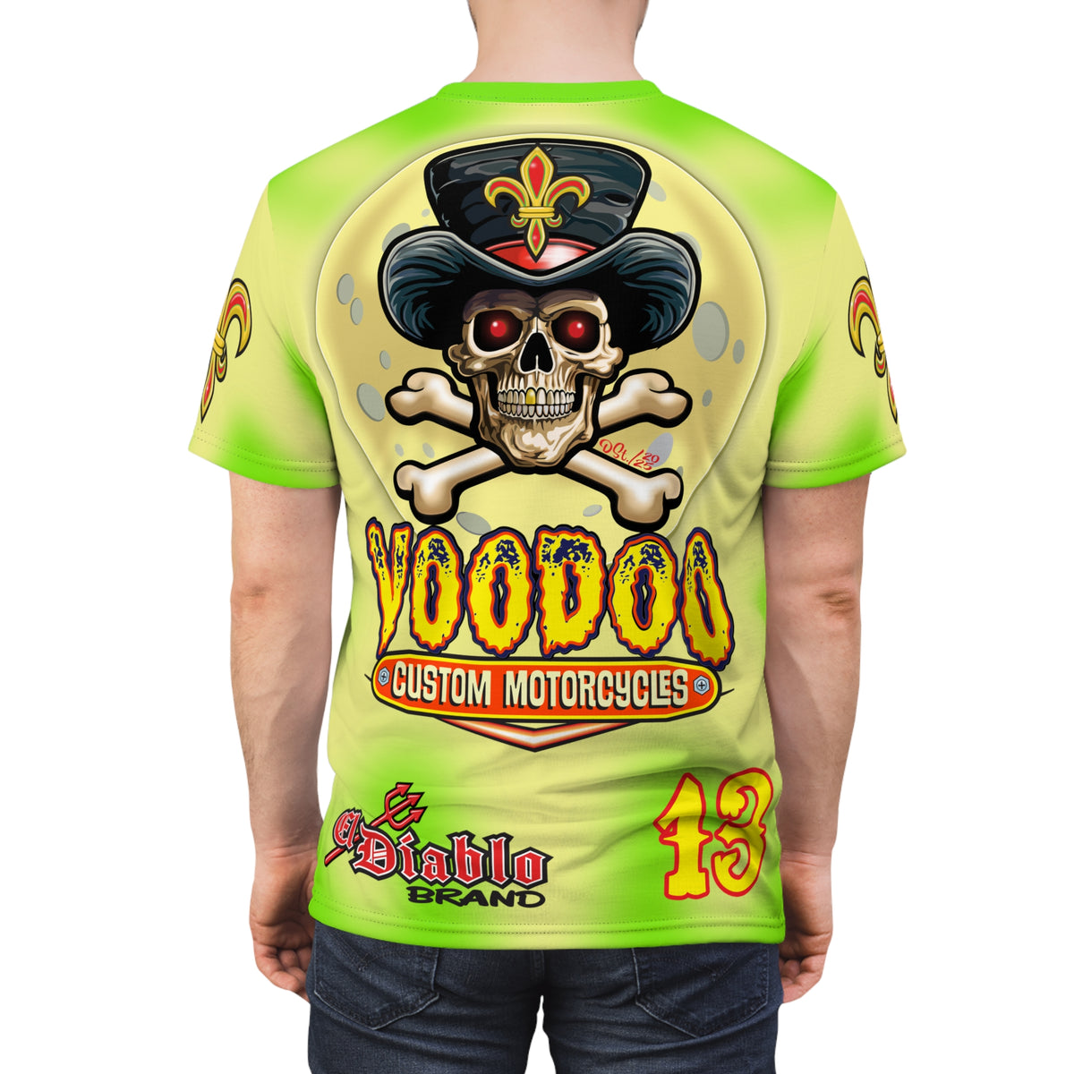 Voodoo Custom Motorcycles HIVIZ TYE DYE BLAST SUPER RIDING TEE - Look Cool, Ride Cool In our Finest Biker Riding Tee