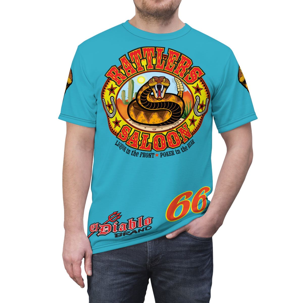 Rattlers Saloon  BADAZZ SUPER TEE — Vintage Biker 66 Graphic Shirt