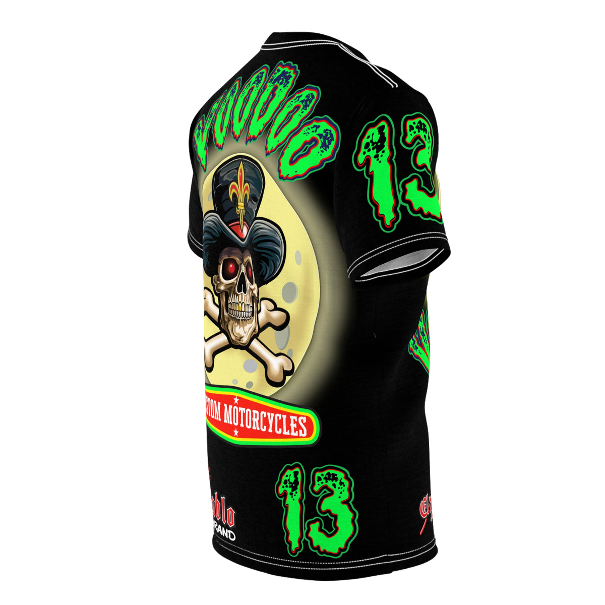 Voodoo Motorcycles HiViz Badass Super Tee, Unique Graphic Tee, Custom HiViZ Apparel