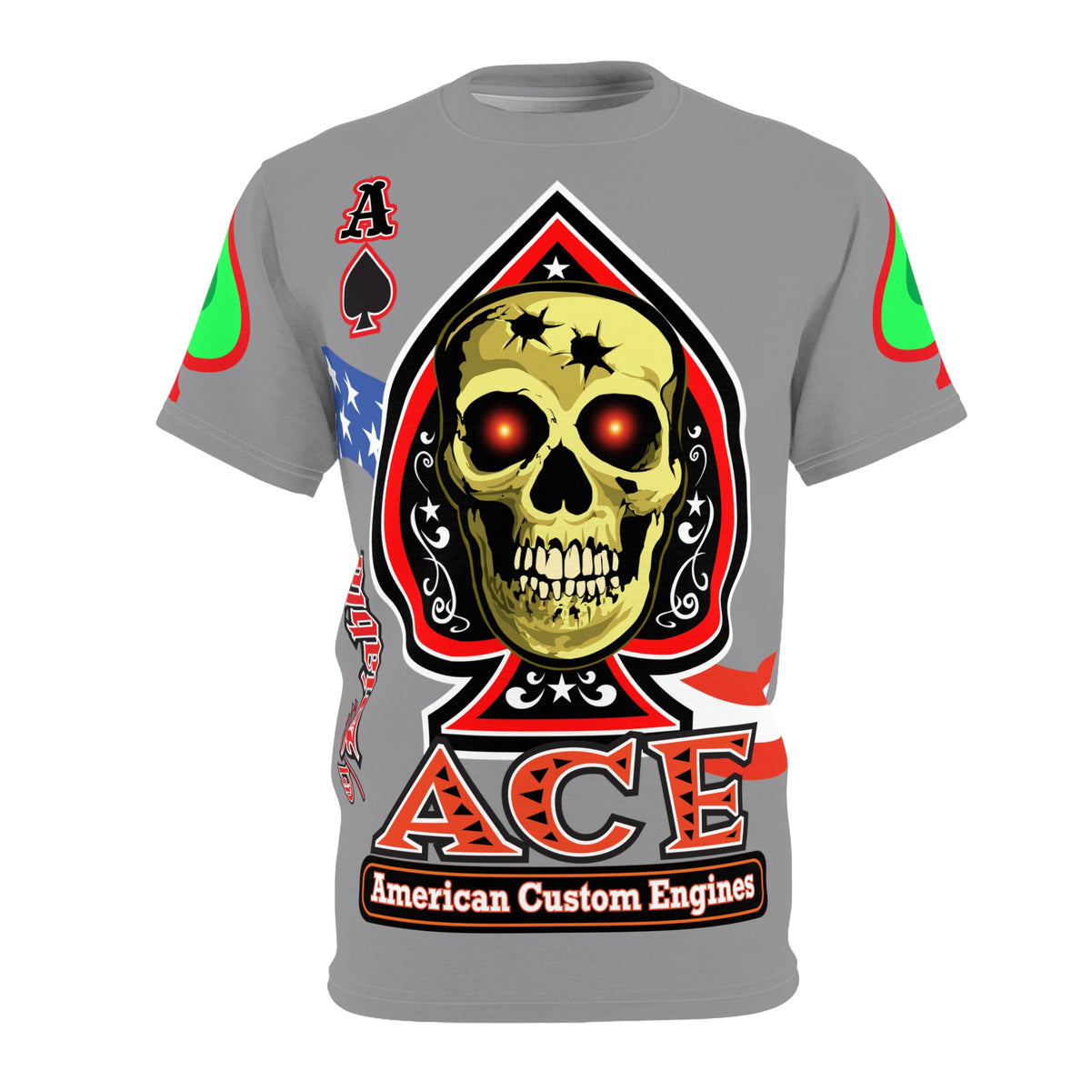 American Custom Engines ACE - Special Lumina Green  Ace of Spades Death Card High visibility Graphics