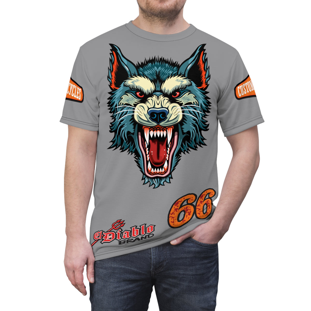 MWT Wolf Custom Motorcycles Super Tee — Viciously Cool High Performance Motorcycle Riding Shirt