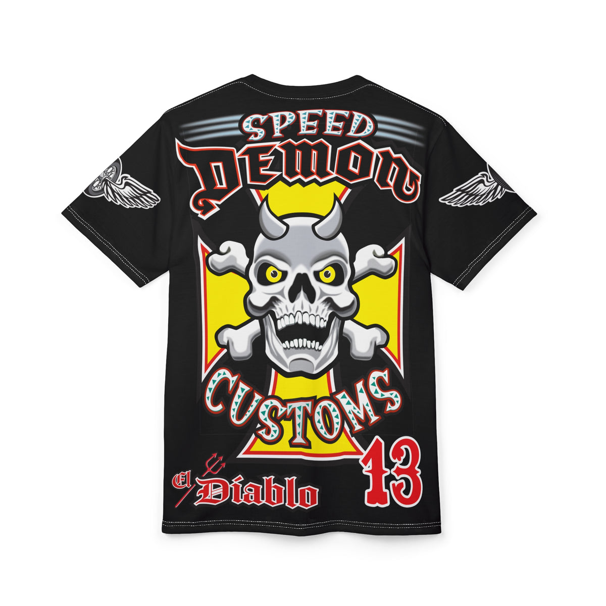 Speed Demon Customs Spectacular HiViz Super Tee - Devilishly Demented Bold Biker Design