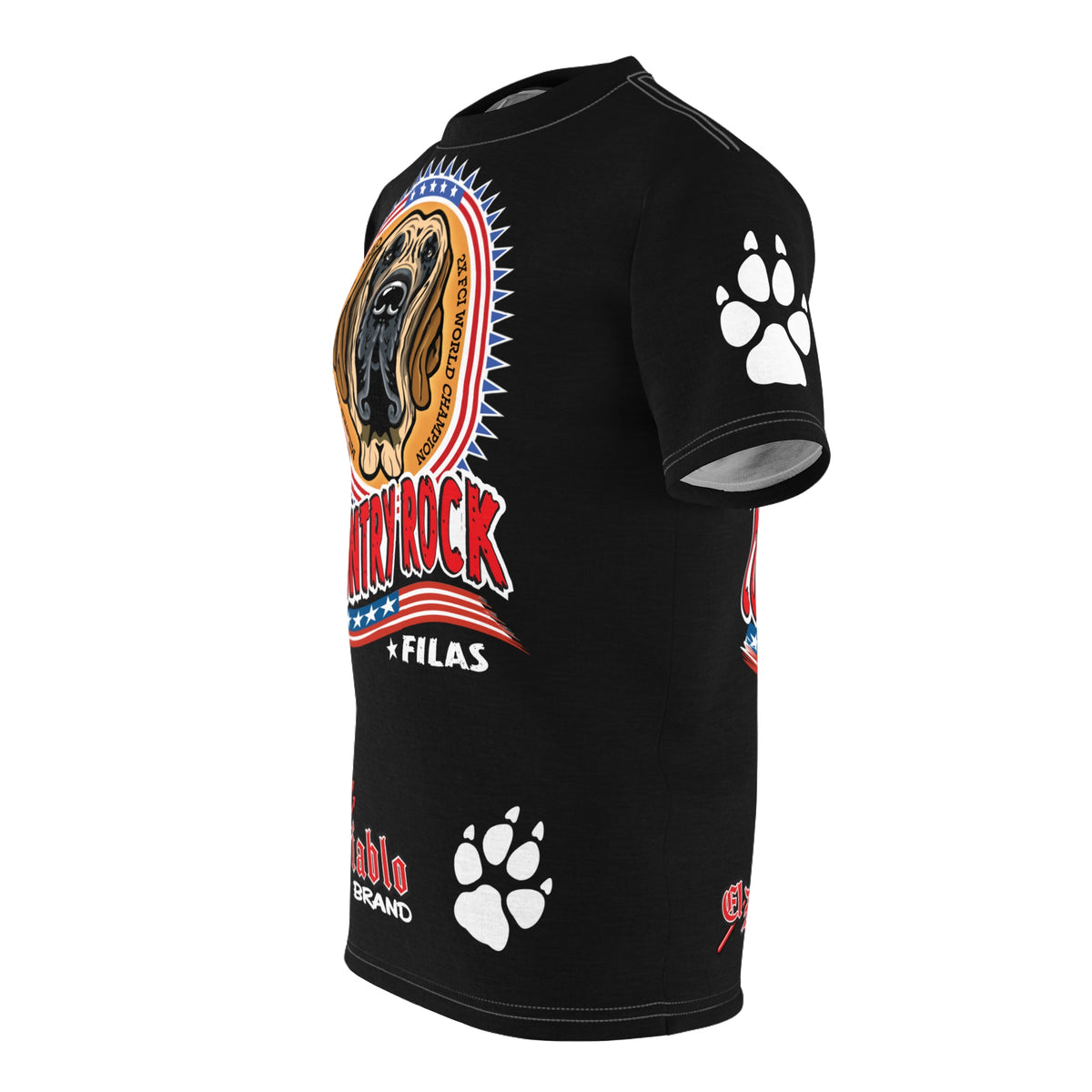 Country Rock Dog Graphic Super Tee — El Diablo Brand Paw Print T-Shirt