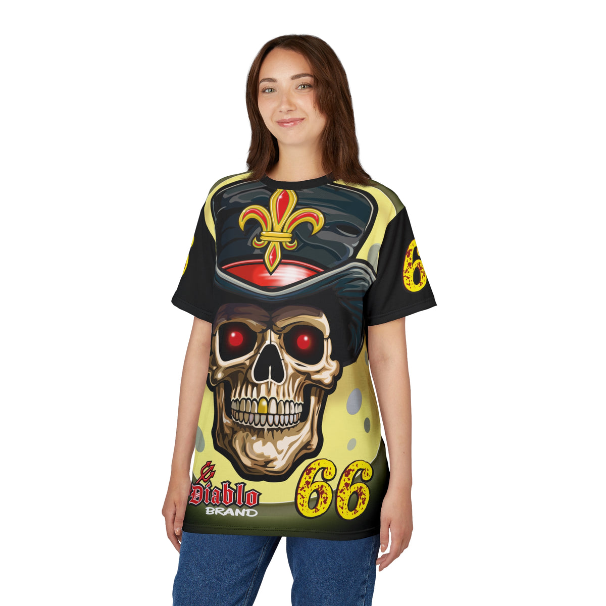 Voodoo Custom Motorcycles Black Magic XL HiViz Graphics Tee, Edgy Graphic Biker Shirt