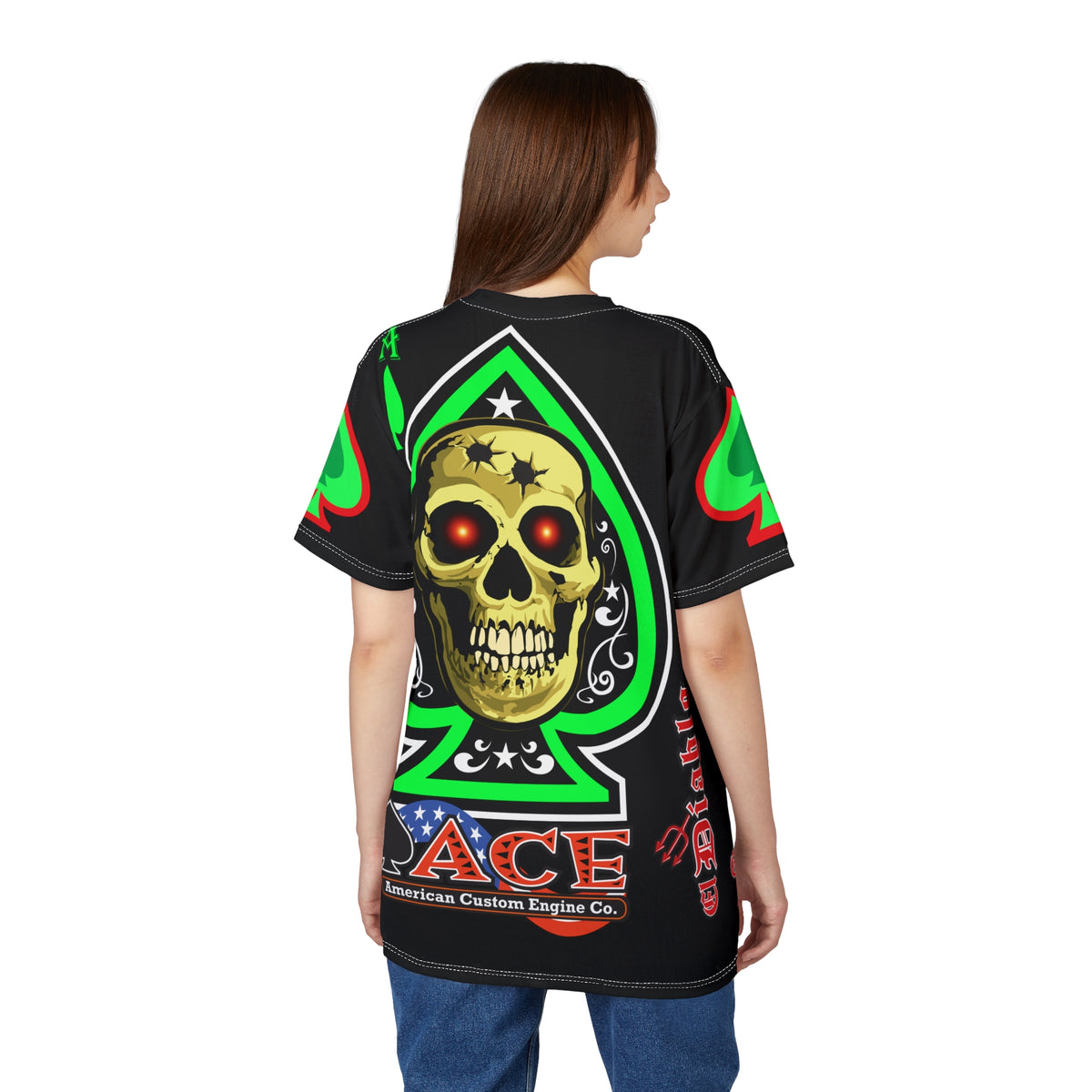 American Custom Engines ACE - Special Lumina Green  Ace of Spades Death Card High visibility Graphics