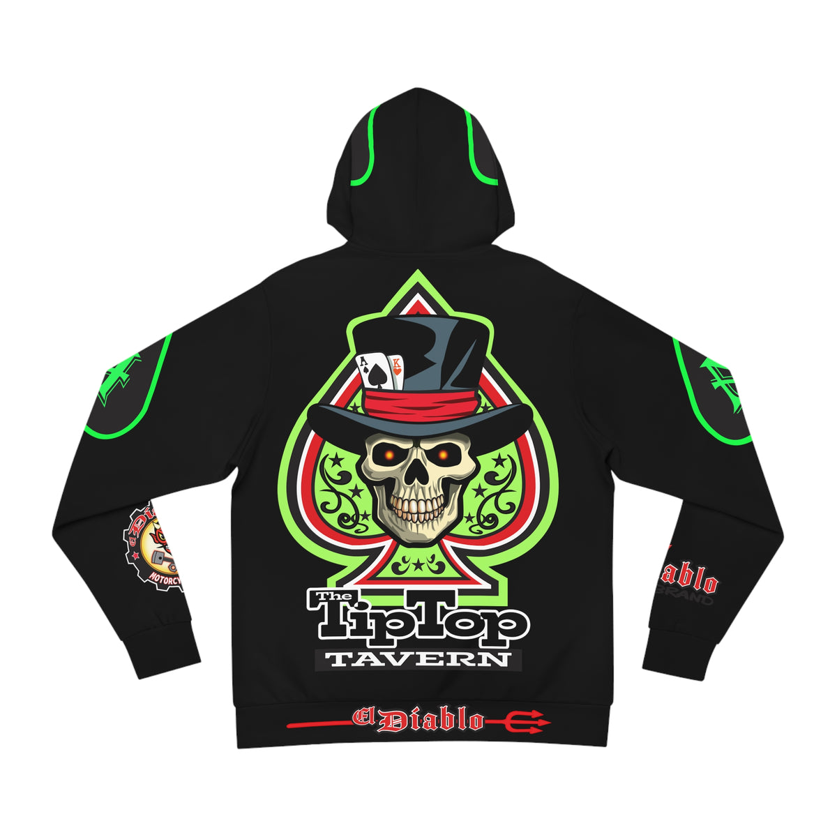 HoodZ Tip Top Tavern America's Best Dive Bar Super Hoodie - Ace of Spades Special Edition - High Visibility Lumina Green Accents