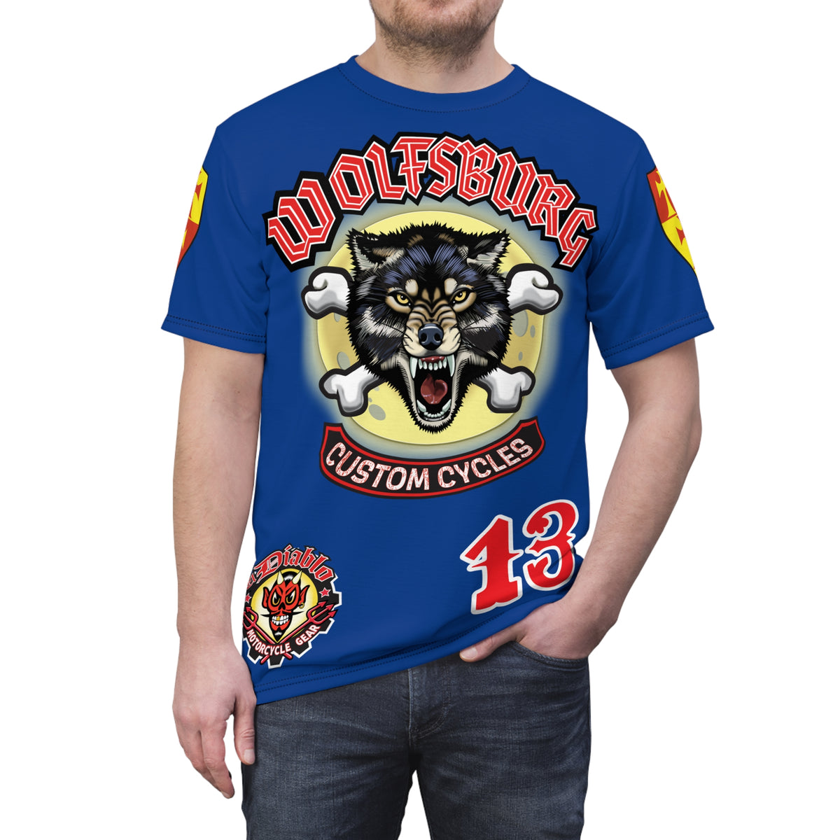 Wolfsburg Custom Cycles HiViz Graphic Super Tee for Bikers