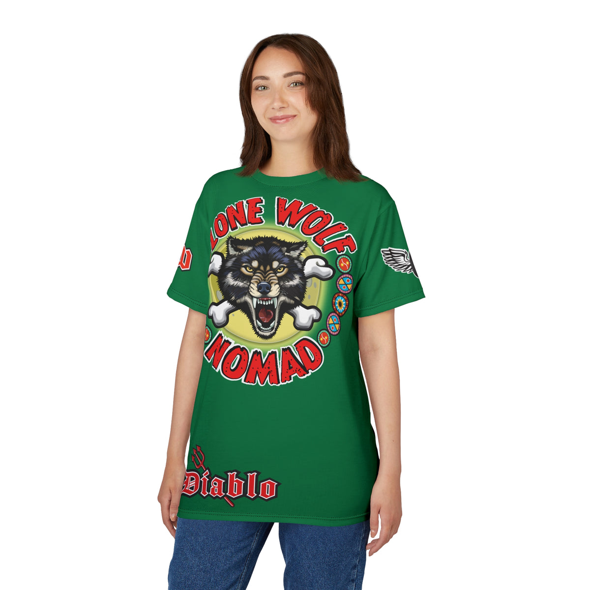 Lone Wolf Nomad HiViz Super Tee - For The Independent No Club Bikers For Life