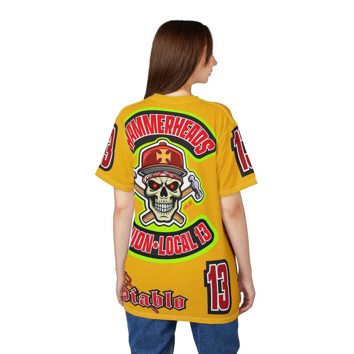 Hammerheads Union Local 13 HiViz Super Tee - Rough Tough Bad Attitude Motorcycle Riding Tee