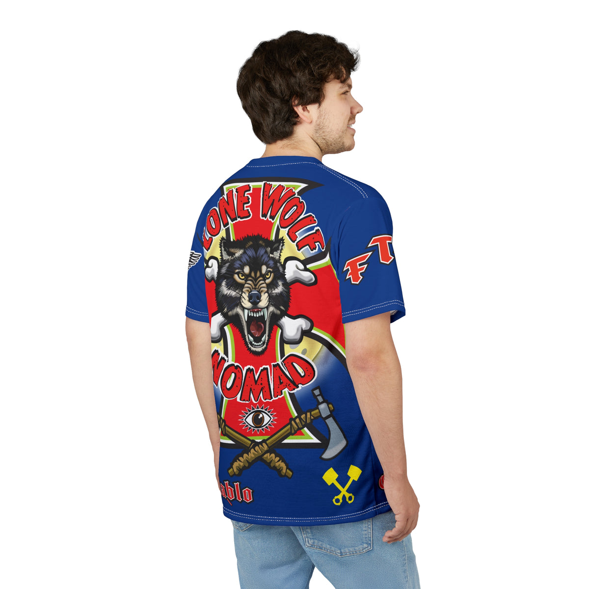 Lone Wolf Nomad HiViz Super Tee - For The Independent No Club Bikers For Life