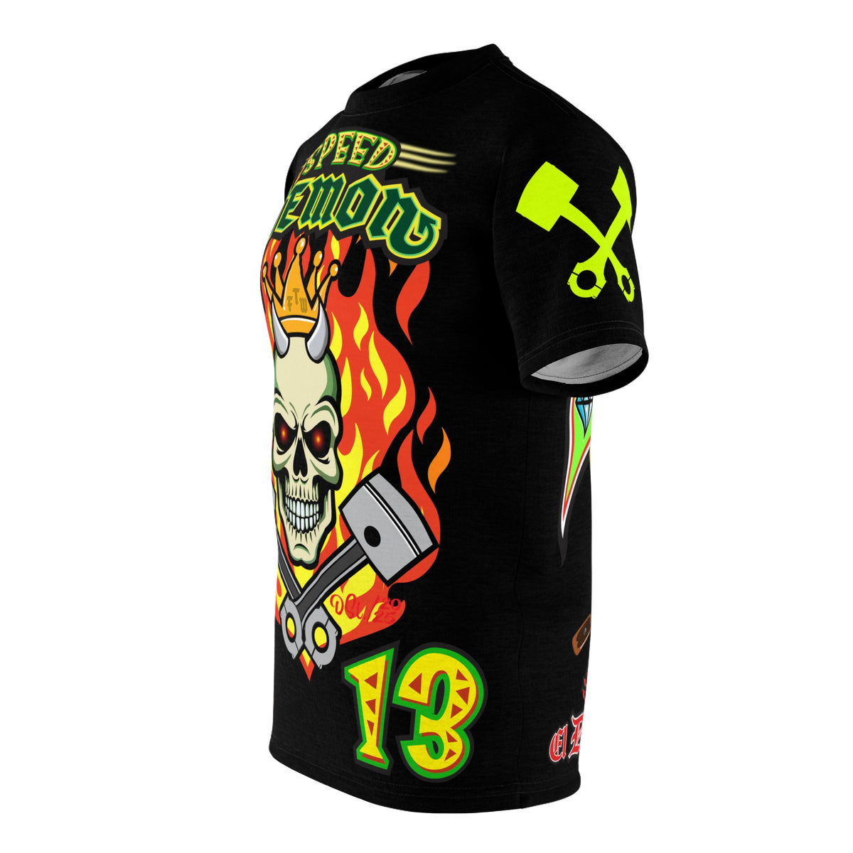 Speed Demon Hellfire HiViz Super Tee - THE Perfect Motorcycle Riding Tee - High Comfort & Perfect Fit Super Tee