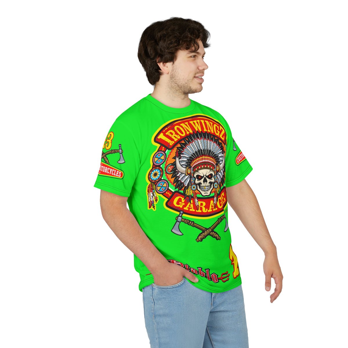 Very Special Iron Wingz Garage HiViZ  Lumina Motorcycle Rider Super Tee