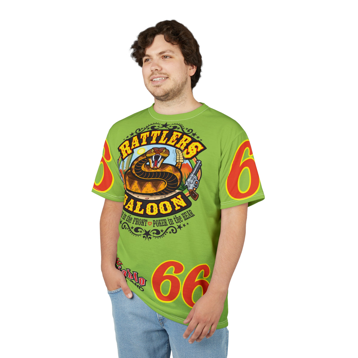 VERY Special HIVIZ Rattlers Saloon ROUTE 66 SUPER TEE — Vintage Biker 66 Graphic Shirt
