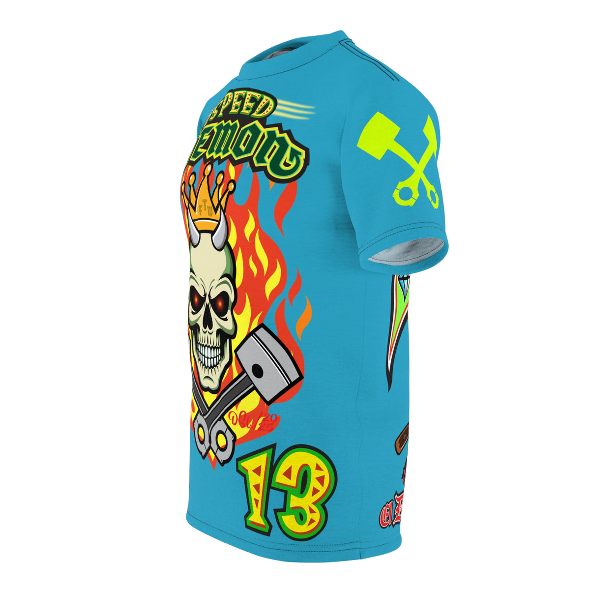 Speed Demon Hellfire HiViz Super Tee - THE Perfect Motorcycle Riding Tee - High Comfort & Perfect Fit Super Tee