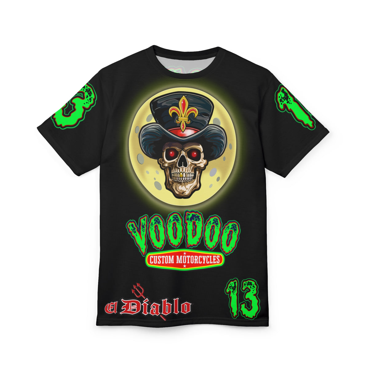 Voodoo Motorcycles HiViz Super Tee, Unique Graphic Tee, Custom HiViZ Apparel