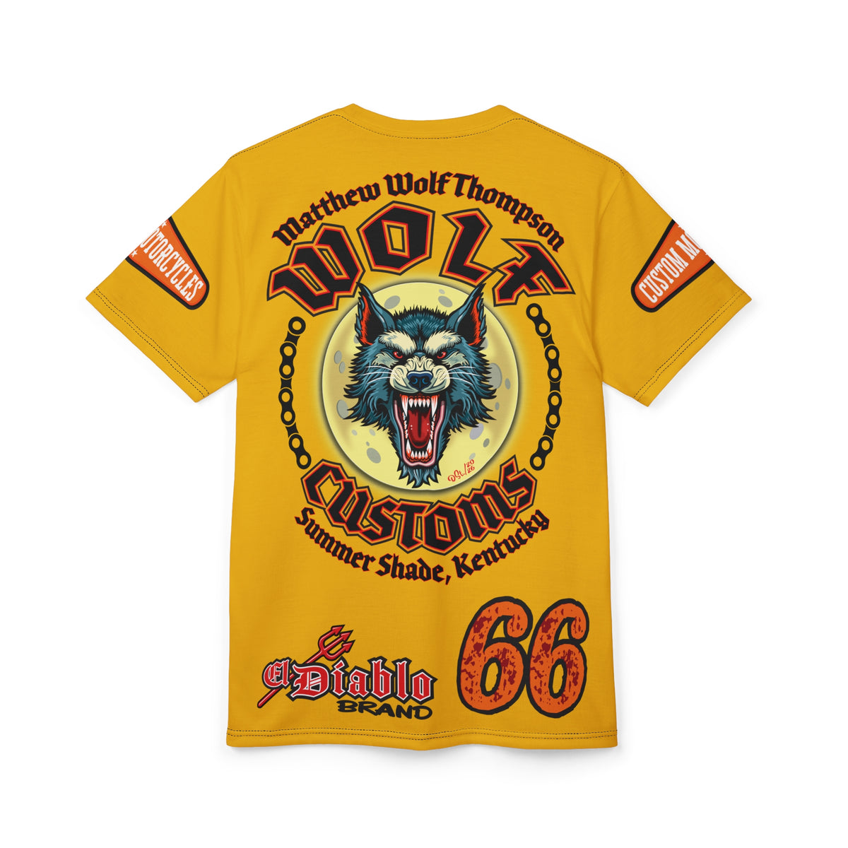 MWT Wolf Custom Motorcycles Super Tee — Viciously Cool High Performance Motorcycle Riding Shirt