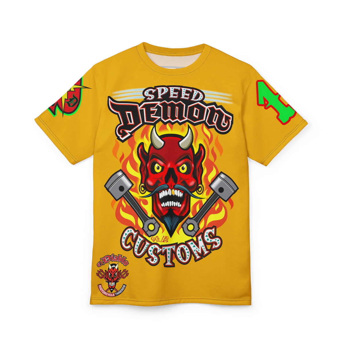 Speed Demon Custom HiViz Unisex Tee - Bold Graphic Harley Enthusiast Super T