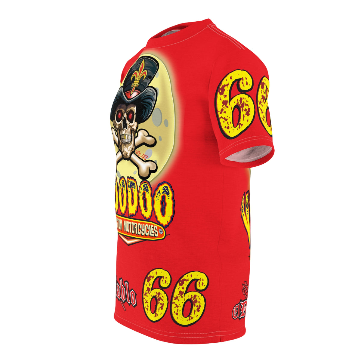 Voodoo Custom Motorcycles Unisex HiViz Tee, Edgy Graphic Shirt, Motorcycle Apparel, Skull T-Shirt, Perfect for Bikers