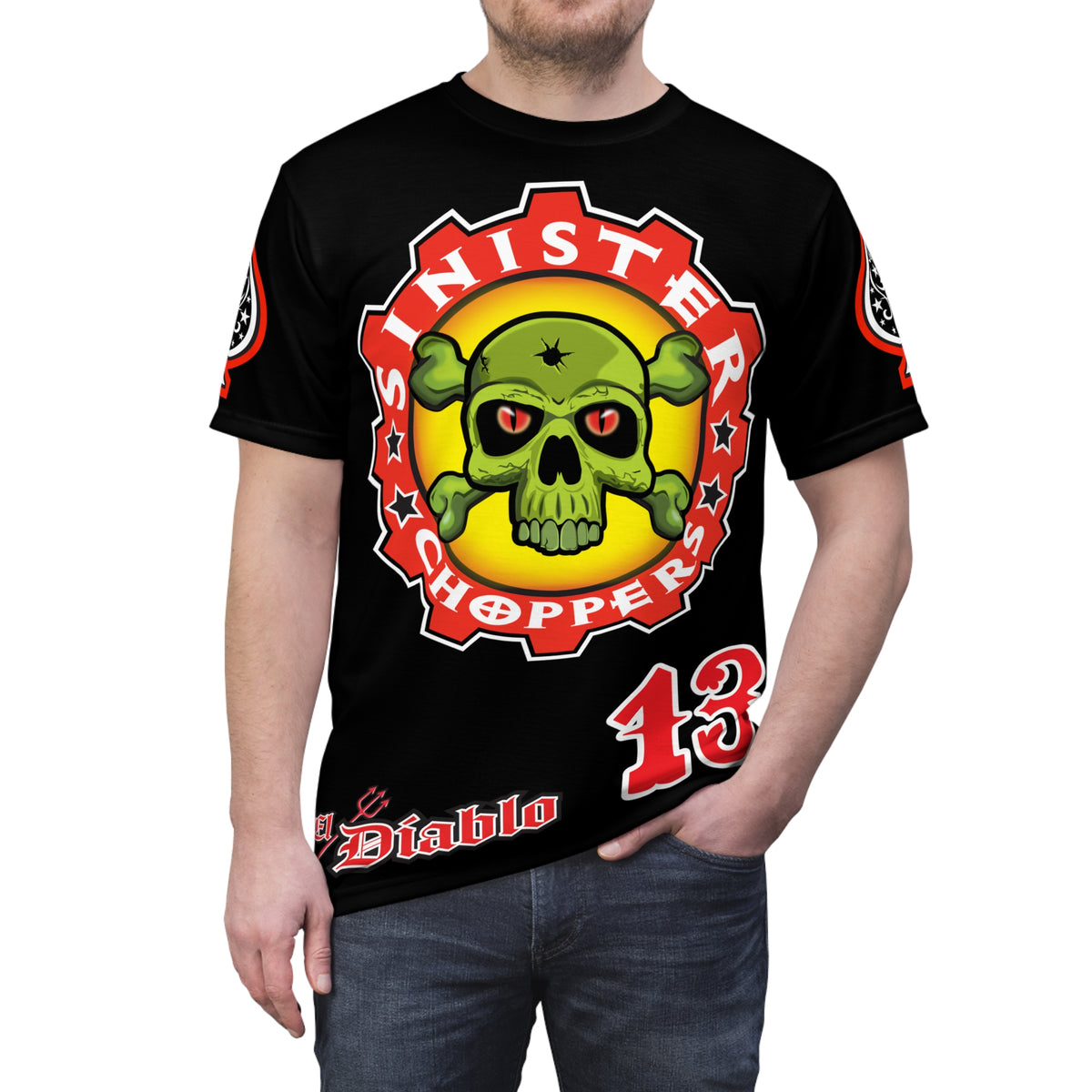 Sinister Choppers - BAD in BLACK - HiViz Custom Super Tee - High Performance Riding Wear