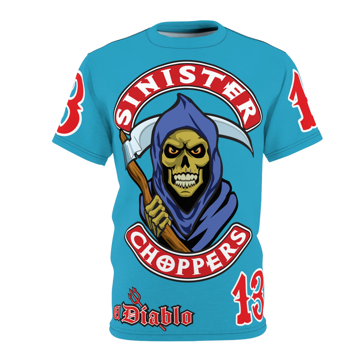 Sinister Choppers Reaper HiViz Super Tee - Unisex Skull Design for Bikers