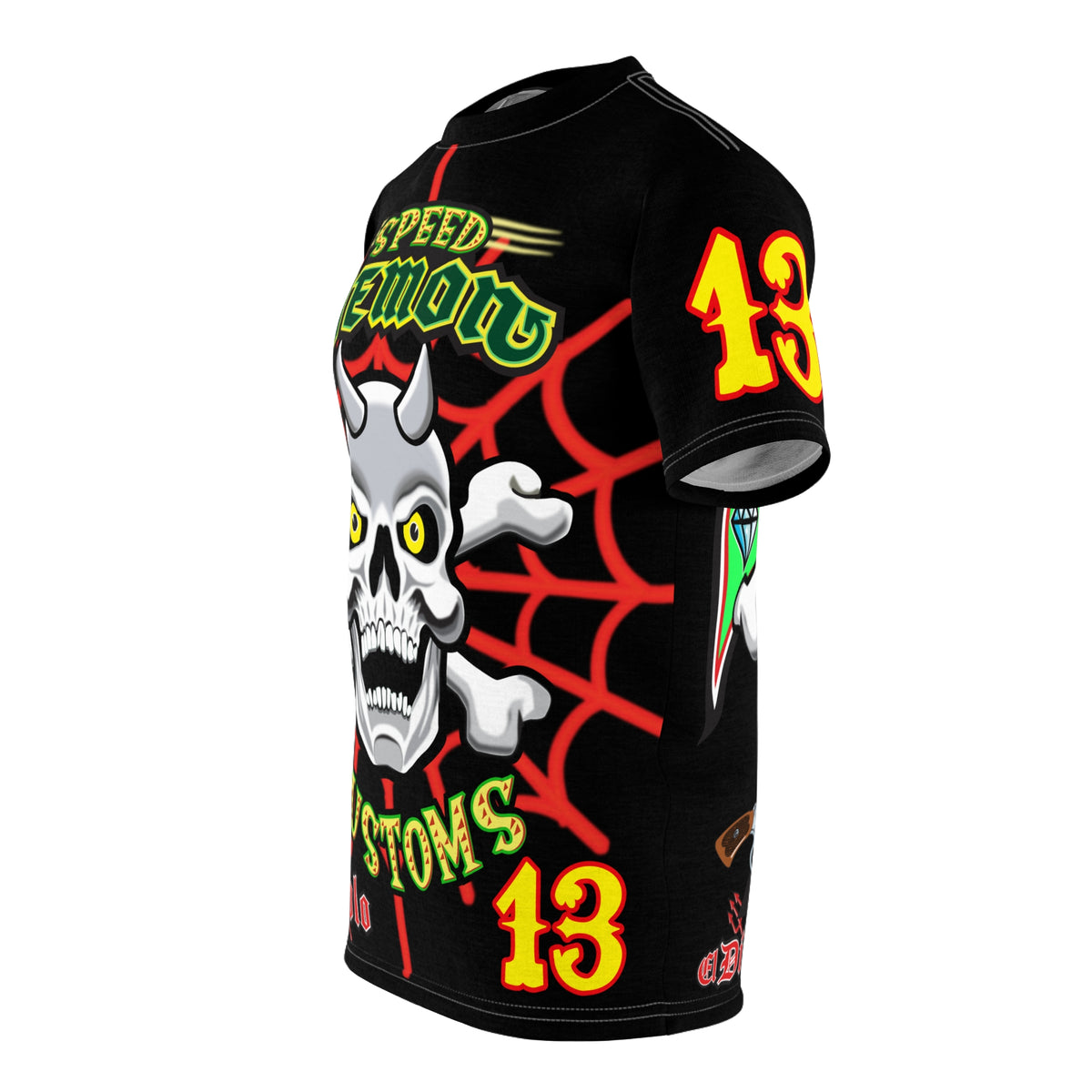Speed Demon Big Web HiViz Custom Motorcycle Riding Super Tee
