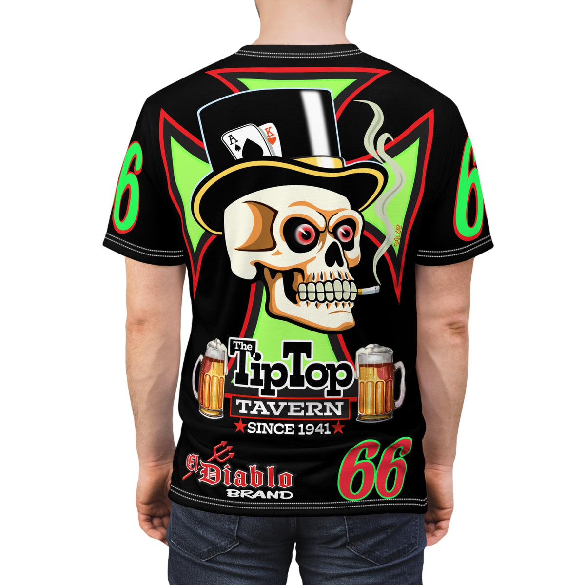 Tip Top Tavern Dive Bar Super Tee - Special Edition Black is Back + XL Graphics - America's Best Dive Bar - Bikes Beers Babes & Bros. - Biker Bar Tee