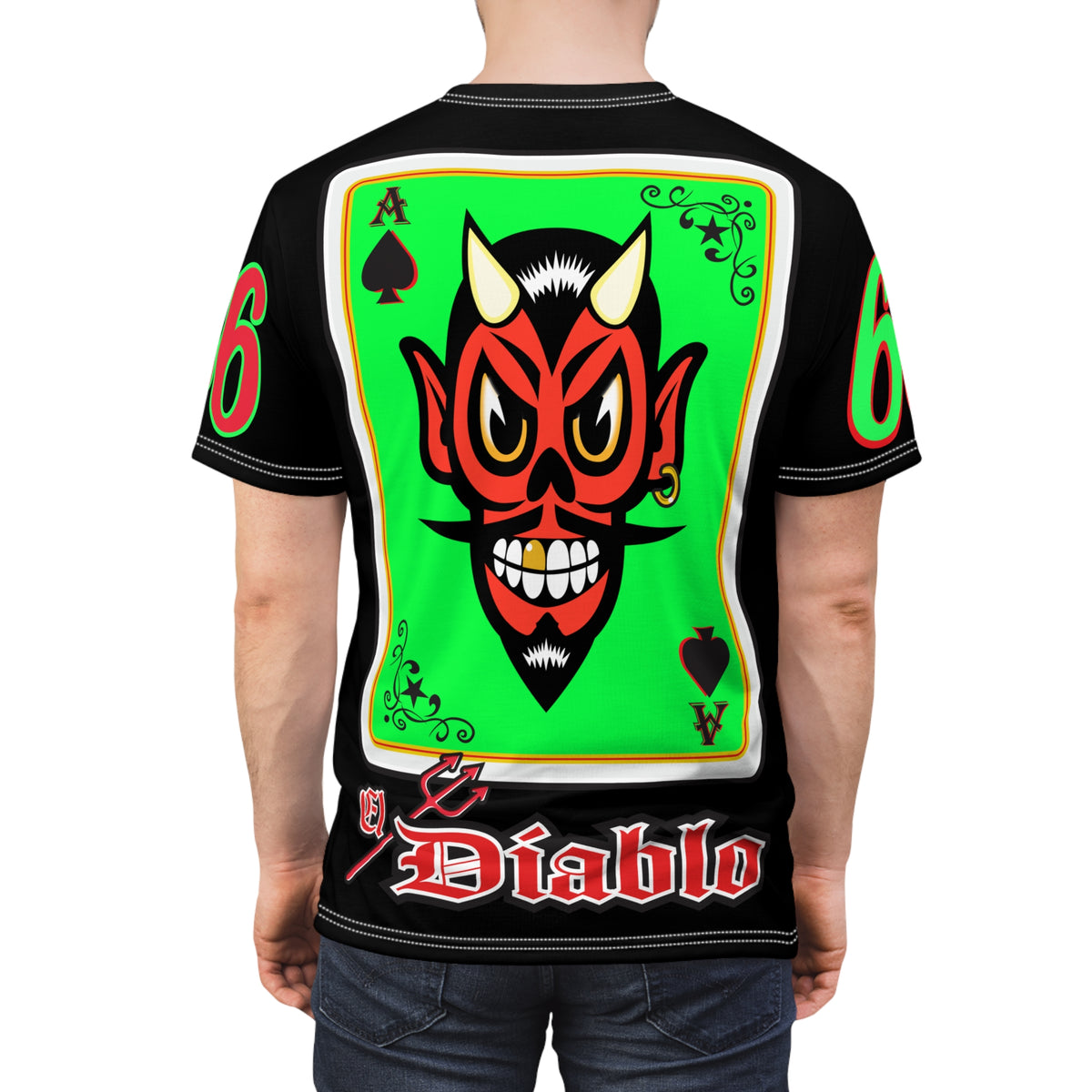 El Diablo Route 66 HiViz Super Tee, Huge HiViz Back Graphic, See & be seen !!!