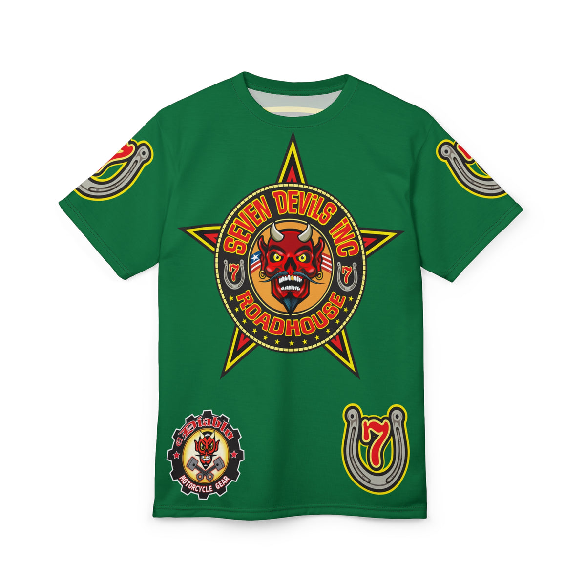 Seven Devils Inc. Roadhouse HiViz Design, Edgy Biker Shirt, Special Motorcycle Riding Gear, Seven Devils Inc.