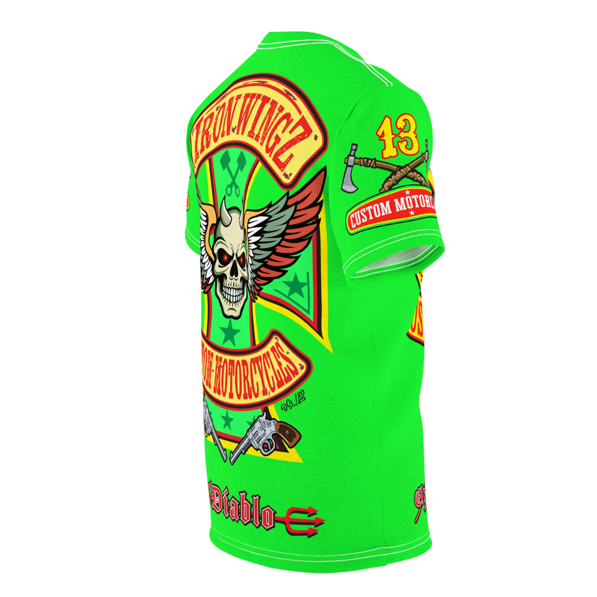 Very Special Iron Wingz Garage HiViZ  Lumina Motorcycle Rider Super Tee