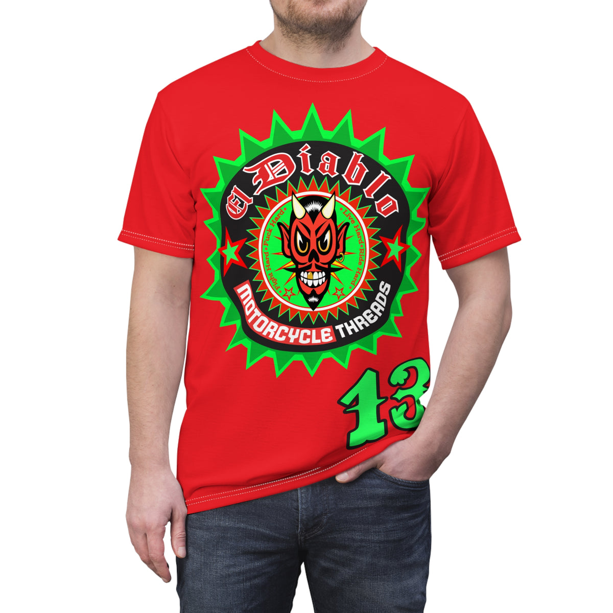 El Diablo Brand Unisex HiViz Motorcycle Riding Super Tee