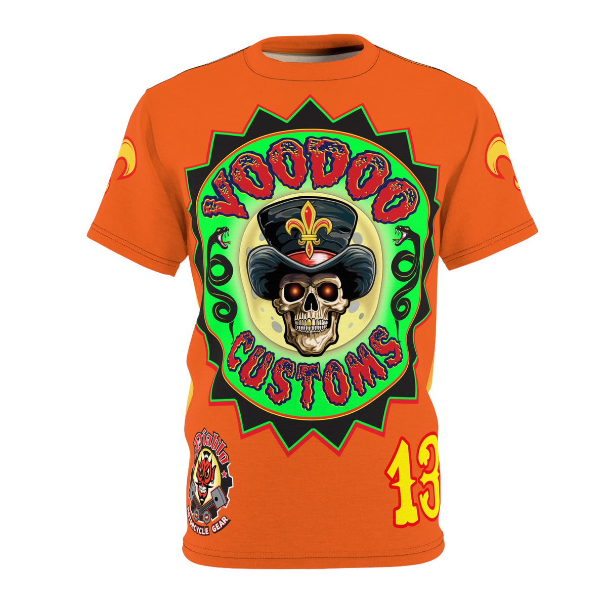 VooDoo Customs Ragin' Cajun Tie Dye Blast Skull & Fleur-de-Lis Graphic Tee