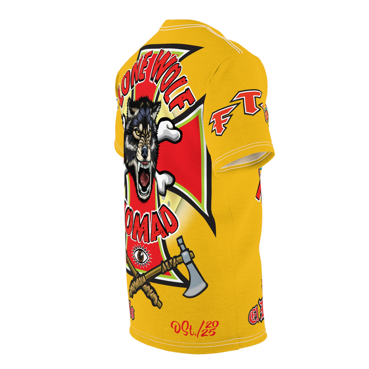 Lone Wolf Nomad HiViz Super Tee - For The Independent No Club Bikers For Life