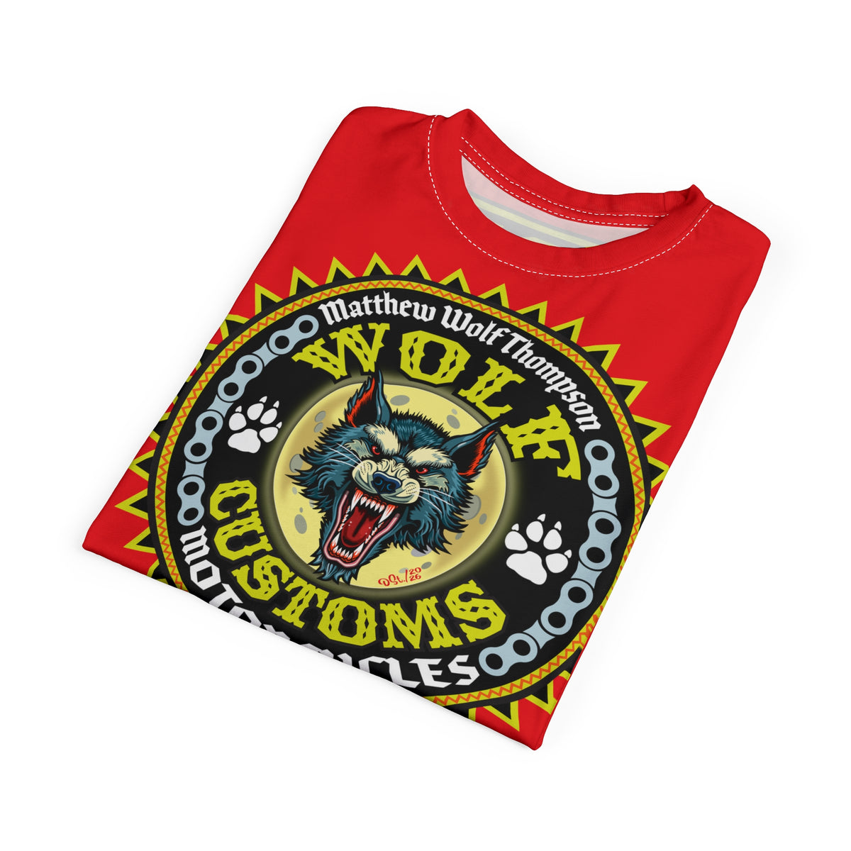 VERY SPECIAL MWT Wolf Customs with XL HiViZ Graphics Super Tee —  The Best Biker Riding Tee EVER !!!
