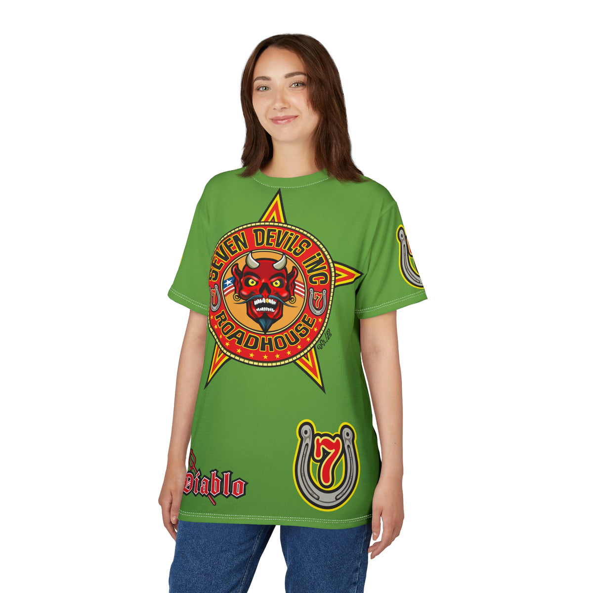 Seven Devils Inc. Roadhouse HiViz Graphic Super Tee - Motorcycle Custom Riding Tee