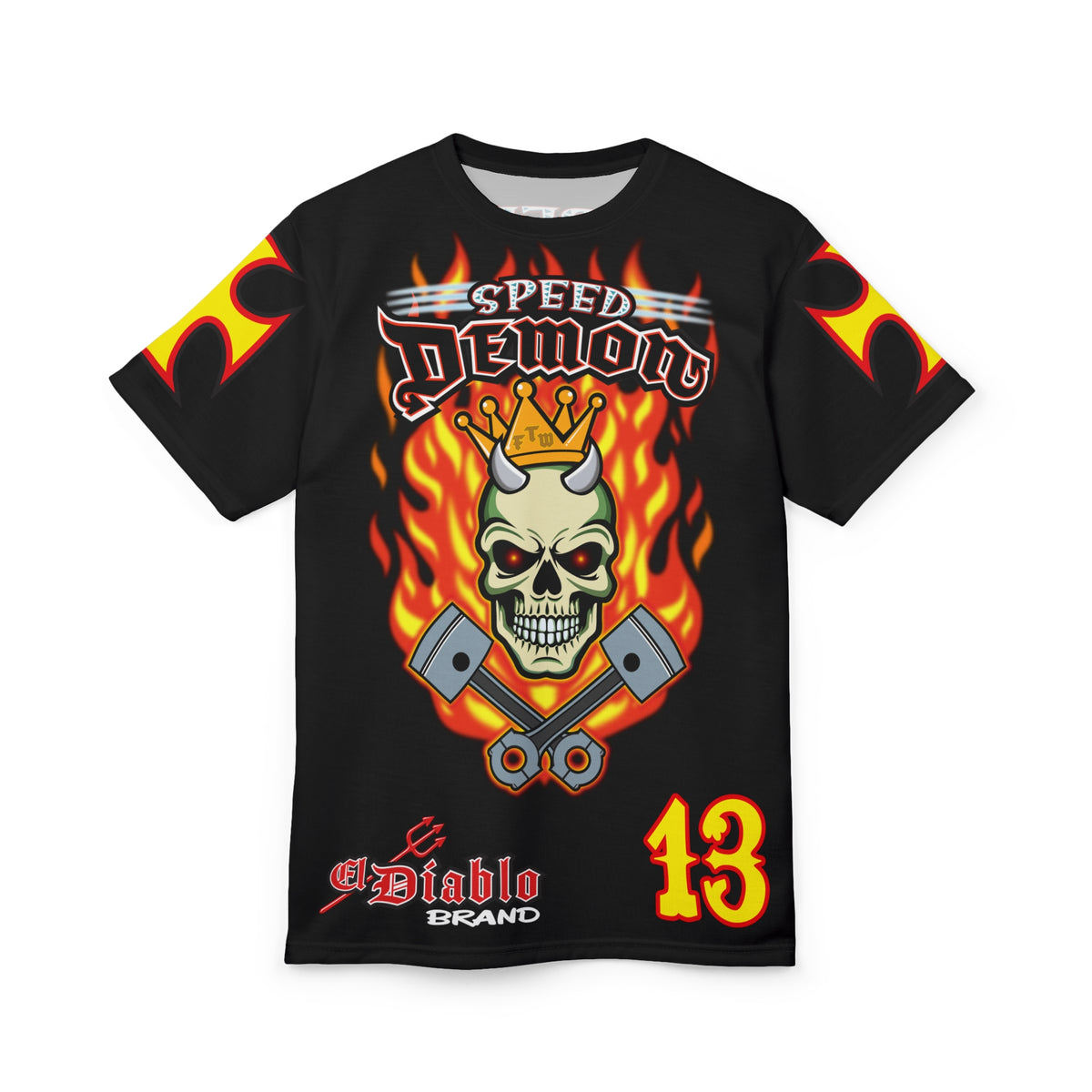 Speed Demon King of Speed Super Tee- Edgy Skull Flame Design for Bikers & Rebels