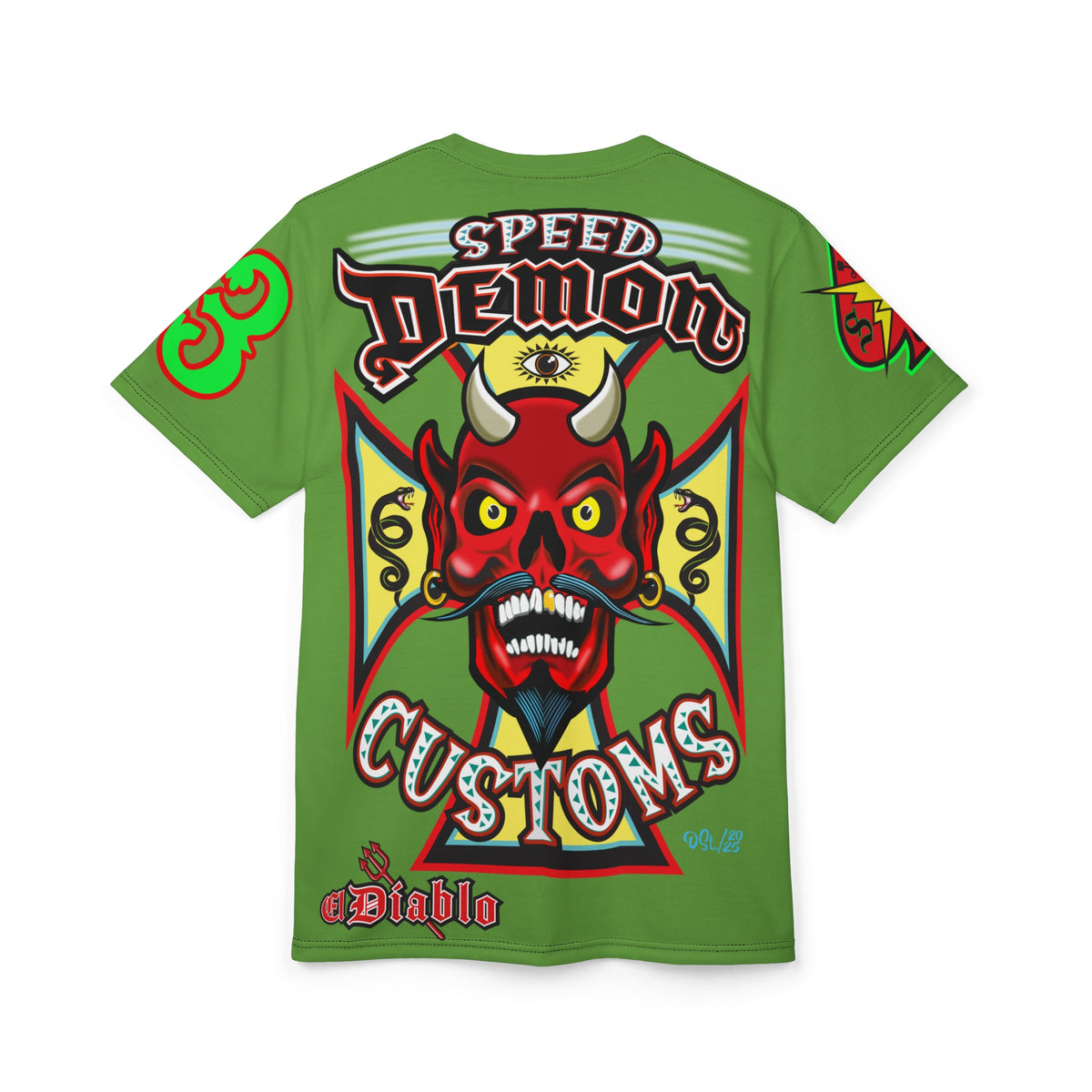 Speed Demon Custom HiViz Unisex Tee - Bold Graphic Harley Enthusiast Super T