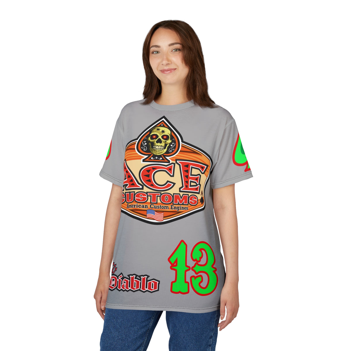 American Custom Engines ACE - Special Lumina Green  Ace of Spades Death Card High visibility Graphics