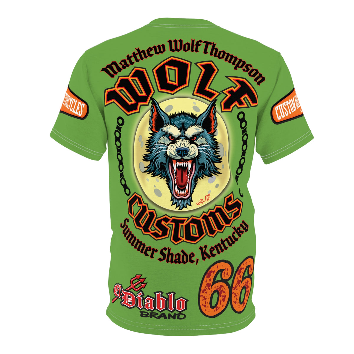 MWT Wolf Custom Motorcycles Super Tee — Viciously Cool High Performance Motorcycle Riding Shirt