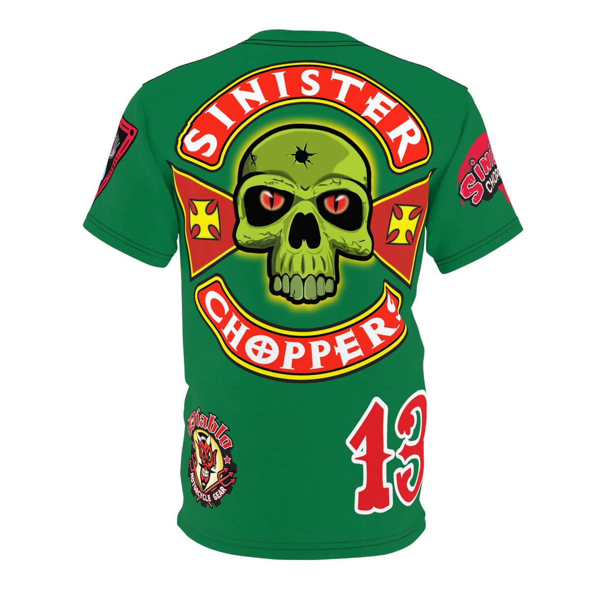 Sinister Choppers  Custom Designed Hunter Green HiViz Super Tee