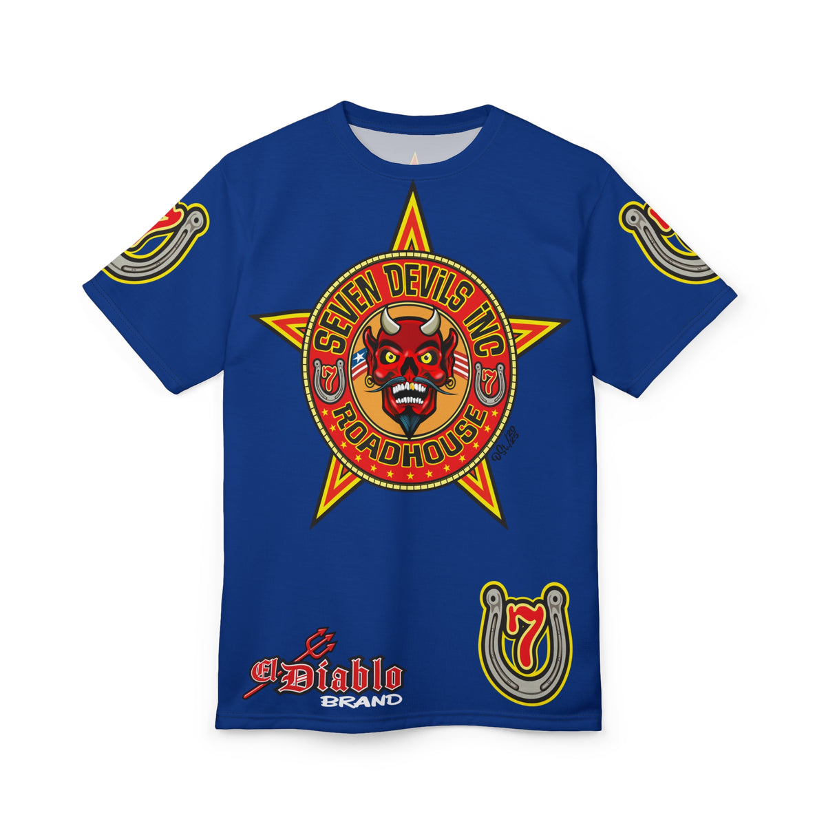 Seven Devils Inc. Roadhouse Deluxe HiViz Graphic Tee - Motorcycle Custom Riding Super Tee