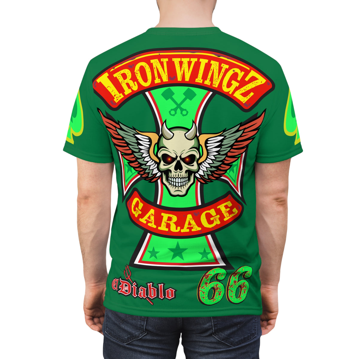 Iron Wingz Custom Motorcycle Unisex Super Tee - Bold Graphic Tee for Bikers