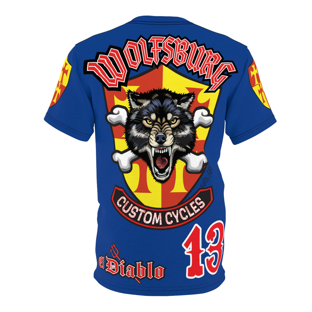 Wolfsburg Custom Cycles HiViz Graphic Super Tee for Bikers