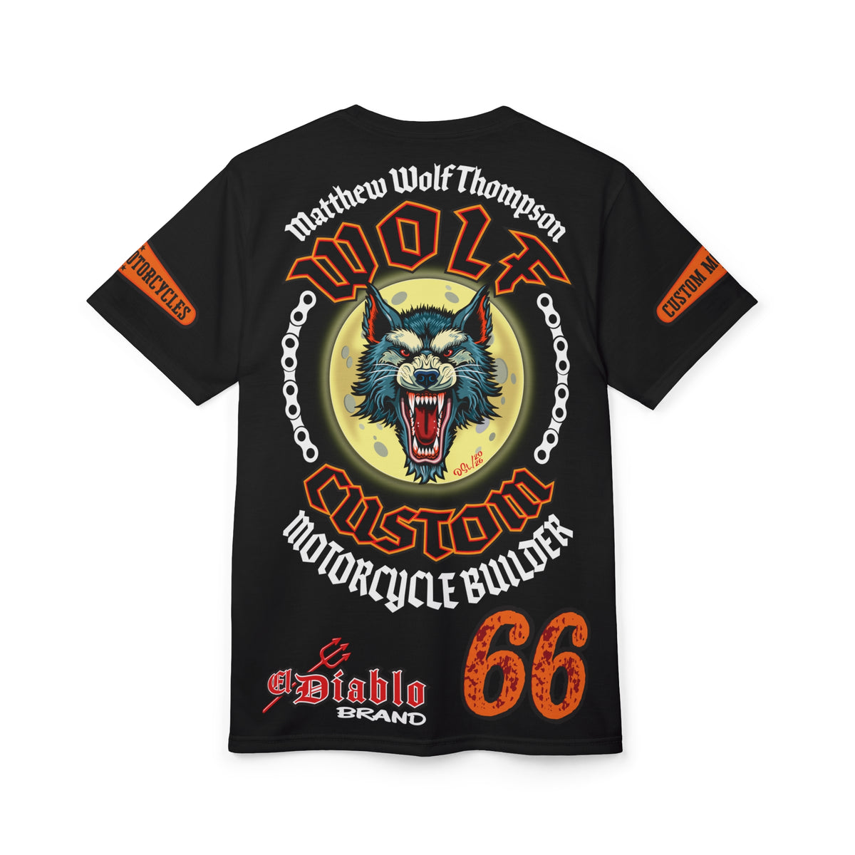 MWT Wolf Custom Motorcycles Super Tee — Viciously Cool High Performance Motorcycle Riding Shirt