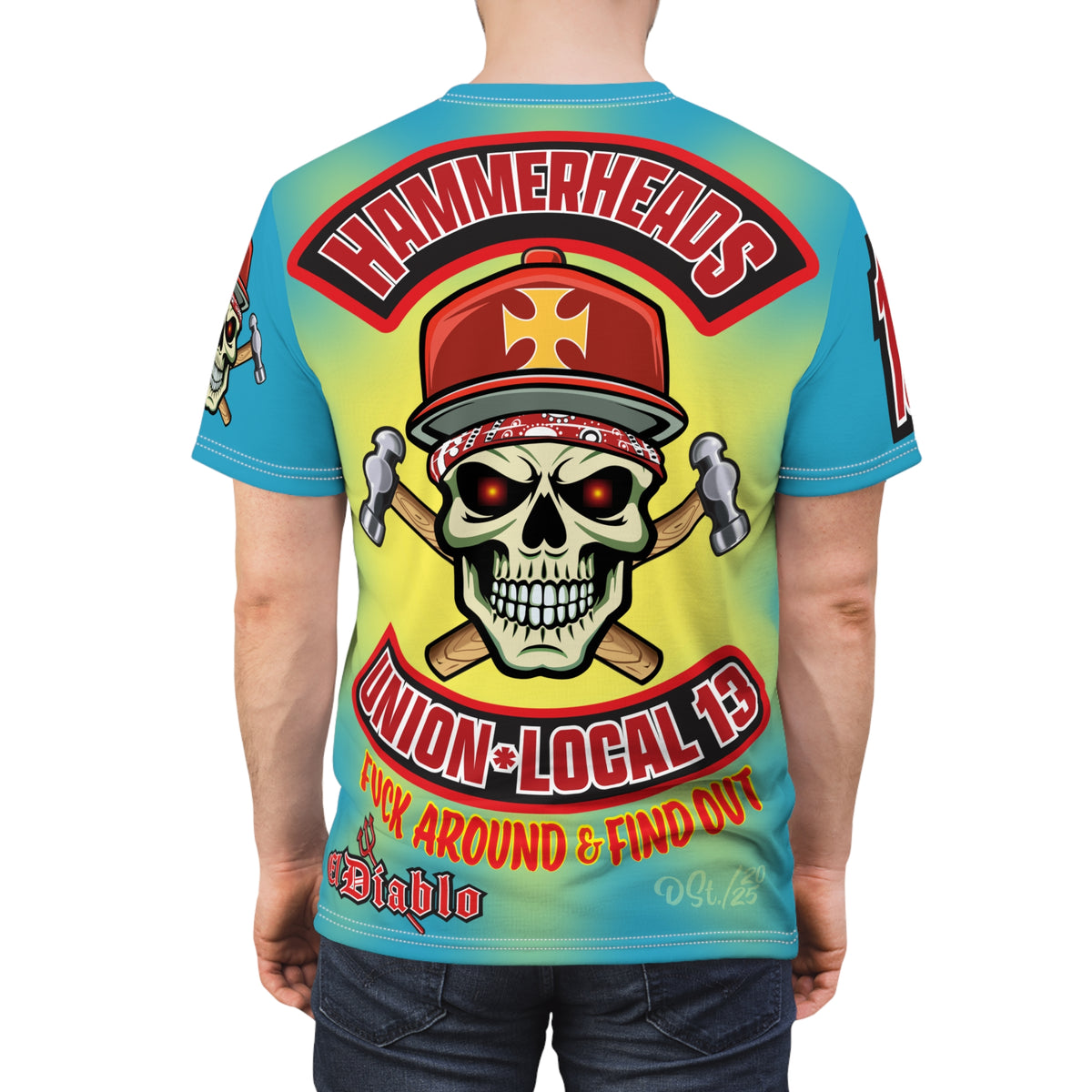 Hammerheads Union Local 13 Electric Blue Tie- Dye Riding Tee