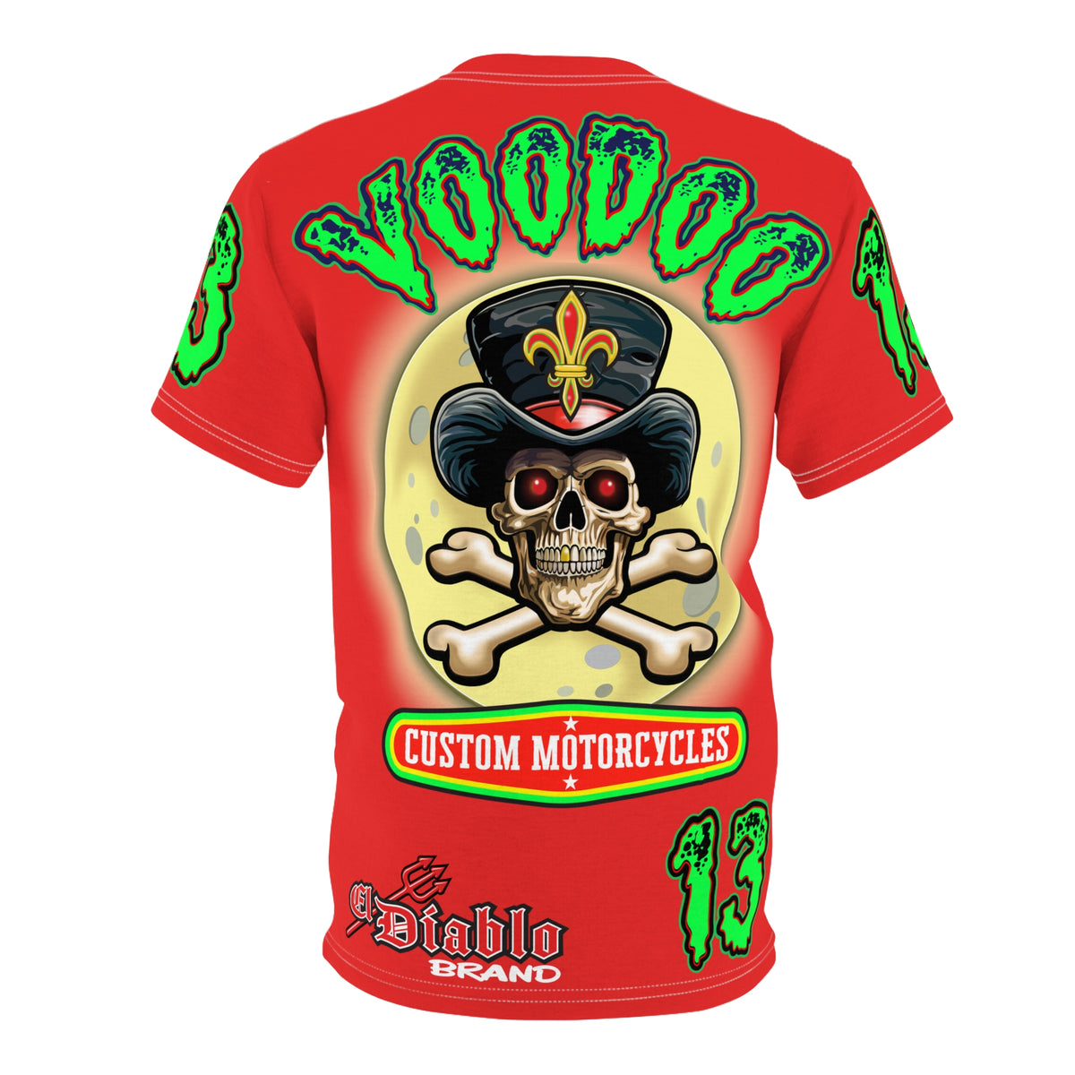 Voodoo Motorcycles HiViz Badass Super Tee, Unique Graphic Tee, Custom HiViZ Apparel