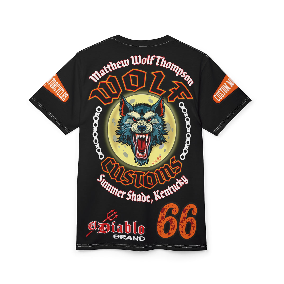 MWT Wolf Custom Motorcycles Super Tee — Viciously Cool High Performance Motorcycle Riding Shirt