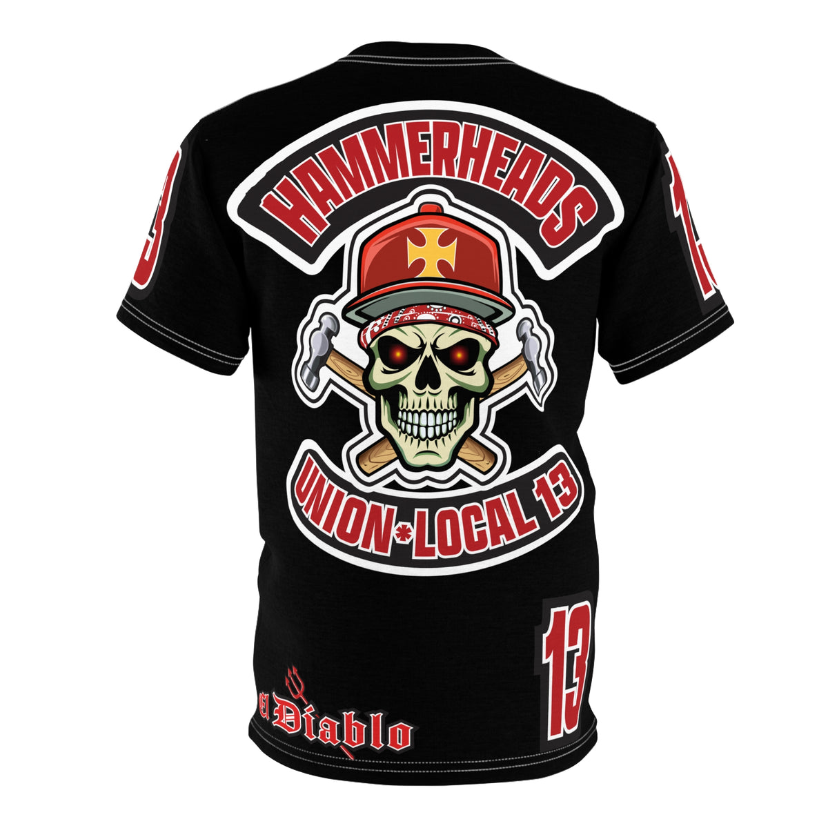 Hammerheads Union Local 13 Black Beauty - Hiviz Custom Motorcycle Riding Super Tee