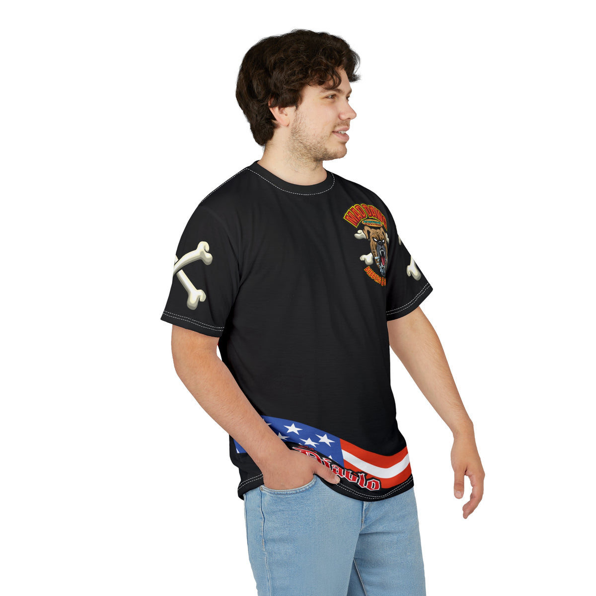SRT Mad Dawg Customs Americana, Edgy Motorcycle Apparel, HiViz Custom Riding TEE, Rebel Fashion, Biker Style