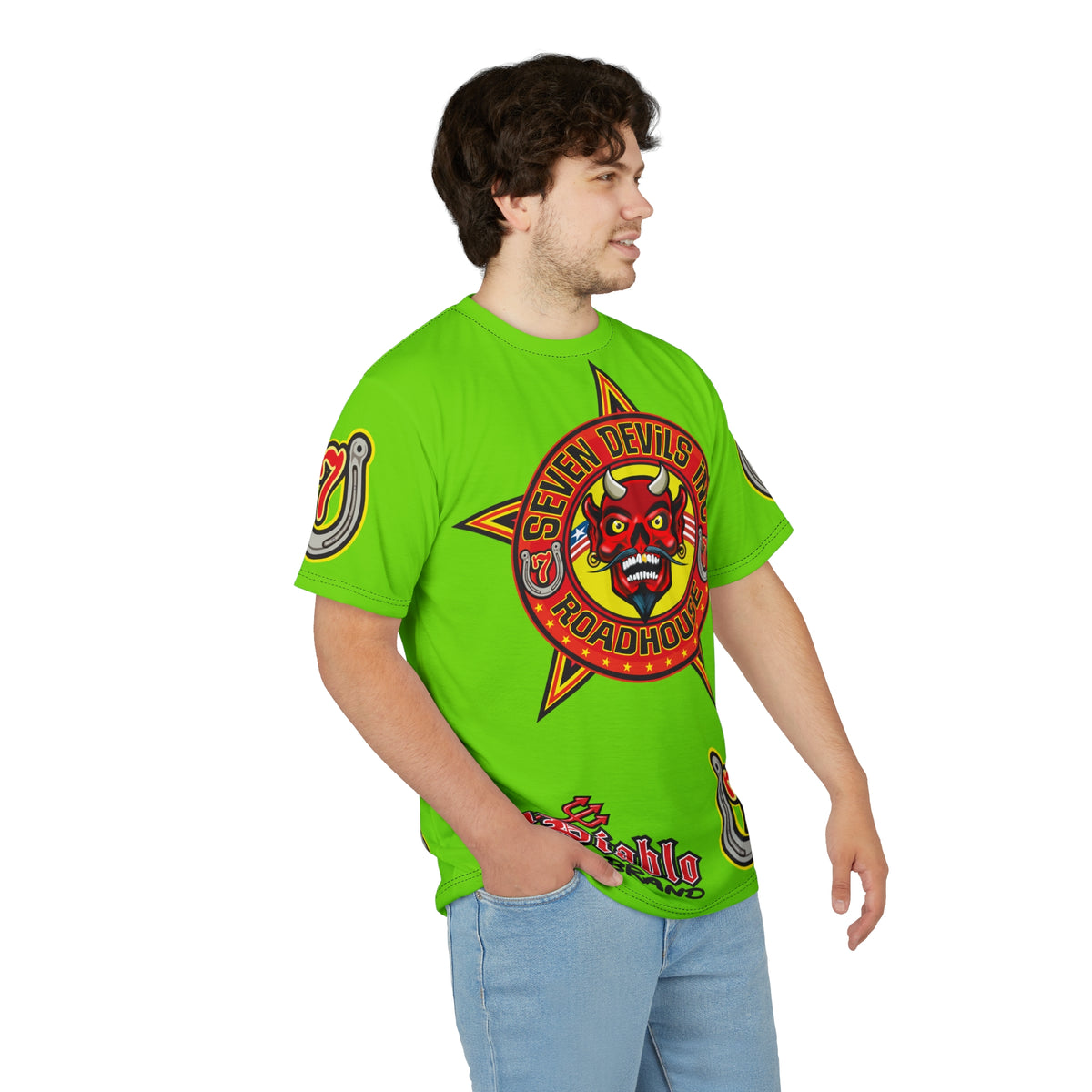 Very Special Seven Devils Inc. Roadhouse HiViz Graphic Tee - Motorcycle Custom Riding Super Tee