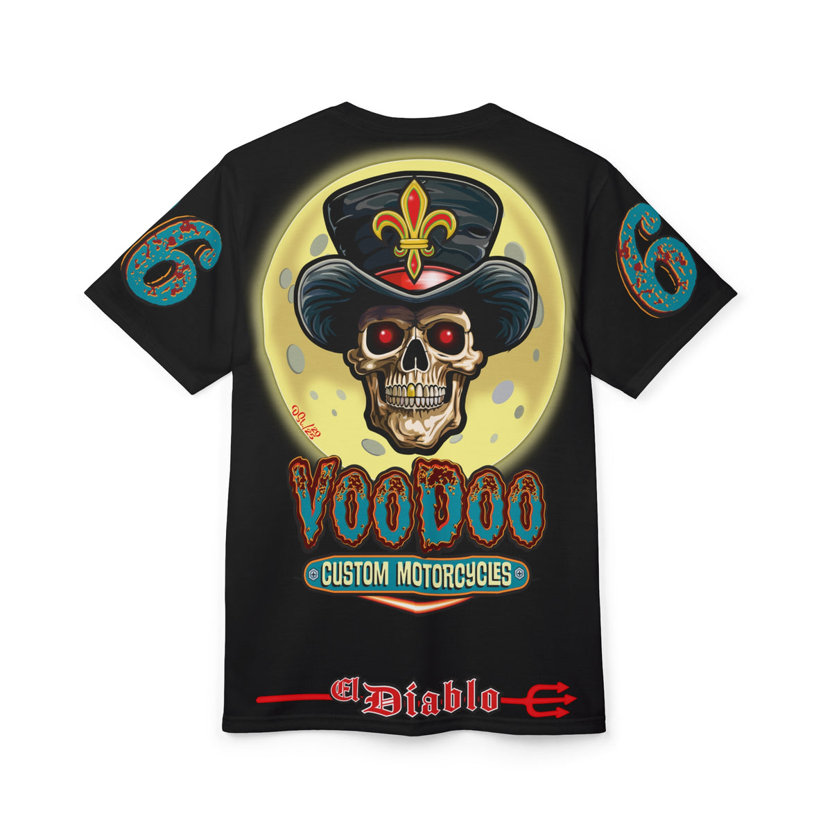 Voodoo Customs Tie Dye Blast Graphic Tee –  Edgy Style for Bikers